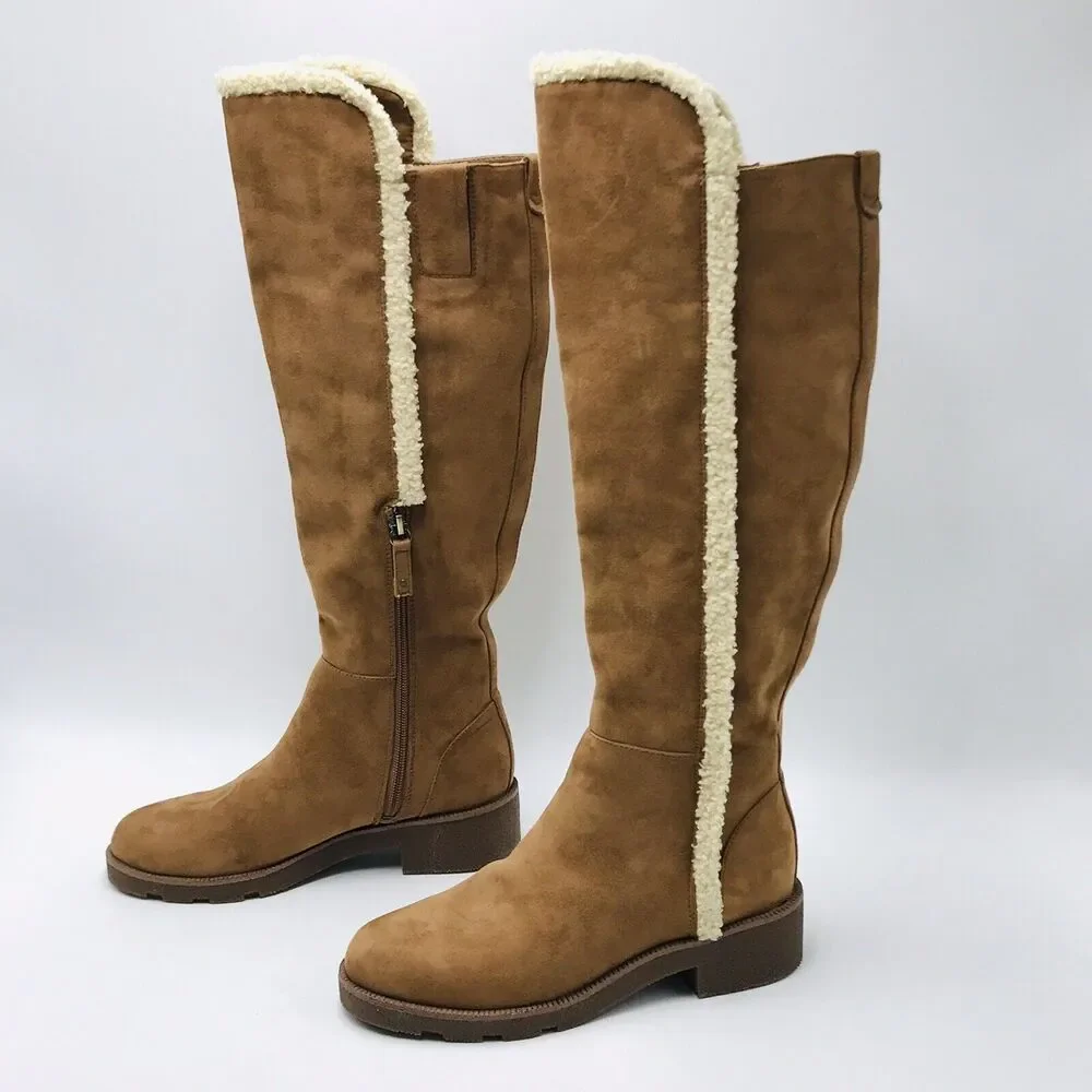 Dr Scholls Women's 6M Talia Boots Knee High Brown Faux Suede Comfort